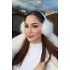 Gümüş Ve Beyaz Renk Simli Peluş Kulaklık