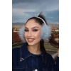 Gümüş Ve Mavi Renk Simli Peluş Kulaklık