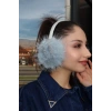 Gümüş Ve Mavi Renk Simli Peluş Kulaklık