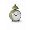 Haki Renk Mini Dekoratif Alarmlı Yuvarlak Masa Saati
