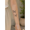 İkili Çiçekli Kelebek Mini Geçici Dövme Tattoo