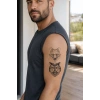 İkili Kurt Mini Geçici Dövme Tattoo