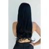 Isıya Dayanıklı Yıkanabilir Yarımay Çıt Çıt Saç - HT1 - Siyah - Dalgalı - 60 Cm - 110 Gr + 2 Adet Yan Çıt Çıt Saç