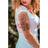 Kadın ve Çiçek Geçici Dövme Tattoo