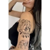 Kadın ve Çiçek Modelli Geçici Dövme Tattoo