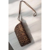 Kahve Renk Leopar Desenli Boyundan Asmalı Gözlük Kılıfı