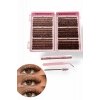 Kahve Renk Yapıştırıcılı / Tutma Aparatlı Doğal Görünümlü İpek Kirpik Set