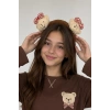 Kahverengi Ayıcık Figürlü Peluş Taç