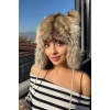 Kahverengi Kurt Detaylı Peluş Şapka