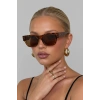 Kahverengi Leopar Desenli Kadın Güneş Gözlük