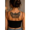 Kanat Figürlü Sonradan Kararan Yarı Kalıcı Geçici Dövme Tattoo