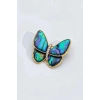 Karışık Renk Kelebek Figürlü Taşlı Broş