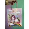Karışık Renk Unicorn Figürlü 3D Görünümlü Karton Çanta