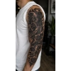 Kartal Ve Çiçek Figürlü Sonradan Kararan Yarı Kalıcı Geçici Kol Dövme Tattoo