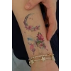Kelebek ve Ay Mini Geçici Dövme Tattoo