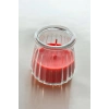 Kırmızı Renk Bardakta Çilek Kokulu Dekoratif Mum