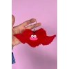 Kırmızı Renk Canavar Figürlü Peluş Anahtarlık
