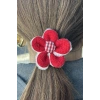 Kırmızı Renk Çiçek Figürlü Lastik Toka