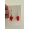 Kırmızı Renk Çilek Figürlü Çocuk Küpe (Çift)