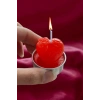 Kırmızı Renk Kalp Figürlü I Love U Yazı Detaylı  Mum