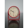Kırmızı Renk Mini Dekoratif Alarmlı Yuvarlak Masa Saati