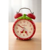 Kırmızı Renk Mini Dekoratif Işıklı Alarmlı Yuvarlak Masa Saati