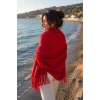 Kırmızı Renk Omuz Şalı/Atkı