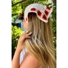 Kırmızı  Renk Örgü Saç Bandana/Fular