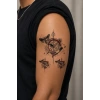 Kırmızılı Pusula Geçici Dövme Tattoo