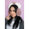 Koyu Pembe Renk Ayıcık Figürlü Peluş Kulaklık