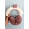 Koyu Pembe Renk Ayıcık Figürlü Peluş Kulaklık