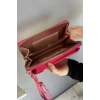 Koyu Pembe Renk Kadın Deri Çanta