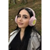 Koyu Pembe Renk Kalp Figürlü Peluş Kulaklık