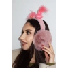 Koyu Pembe Renk Saç Detaylı Peluş Kulaklık