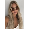 Krem Renk Kadın Güneş Gözlük