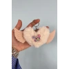 Krem Renk Karışık Figürlü Kelebek Detaylı Peluş Anahtarlık