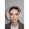 Krem Ve Kahve Renk Peluş Kulaklık