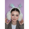 Krem Ve Turkuaz Renk Saç Detaylı Peluş Kulaklık