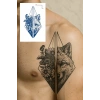 Kurt Figürlü 12 Saat Sonra Kararan Geçici Orta Dövme Tattoo