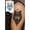 Kurt ve Kuru Kafa Figürlü 12 Saat Sonra Kararan Geçici Orta Dövme Tattoo