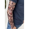 Kurukafa ve Baykuş Modelli Kol Dövme Tattoo