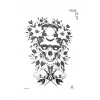 Kurukafa ve Çiçek Modelli Geçici Dövme Tattoo