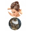 Leopar Desenli Saç Havlusu/Bonesi Lastikli