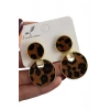 Leopar Figürlü Sallantılı Küpe (Çift)