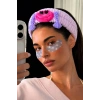 Lila  Renk Canavar Figürlü Peluş Saç Bandı