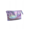 Lila Renk Hologramlı Makyaj Çantası