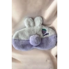 Lila Renk Tavşan Figürlü Peluş Uyku Bandı