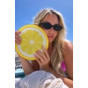 Limon  Desenli Katlanabilir Yelpaze