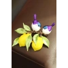 Limon Ve Kuş Figürlü Broş