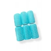Mavi Renk 6 Adet Bigudi Cırtlı/ Yapışkanlı Saç Bigudisi /Orta Boy